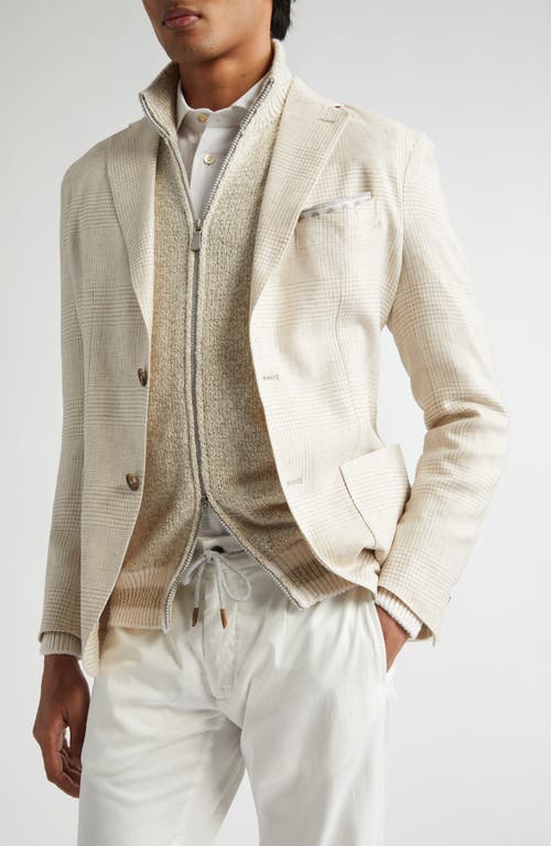 ELEVENTY ELEVENTY UNSTRUCTURED PLAID LINEN & WOOL BLEND SPORT COAT