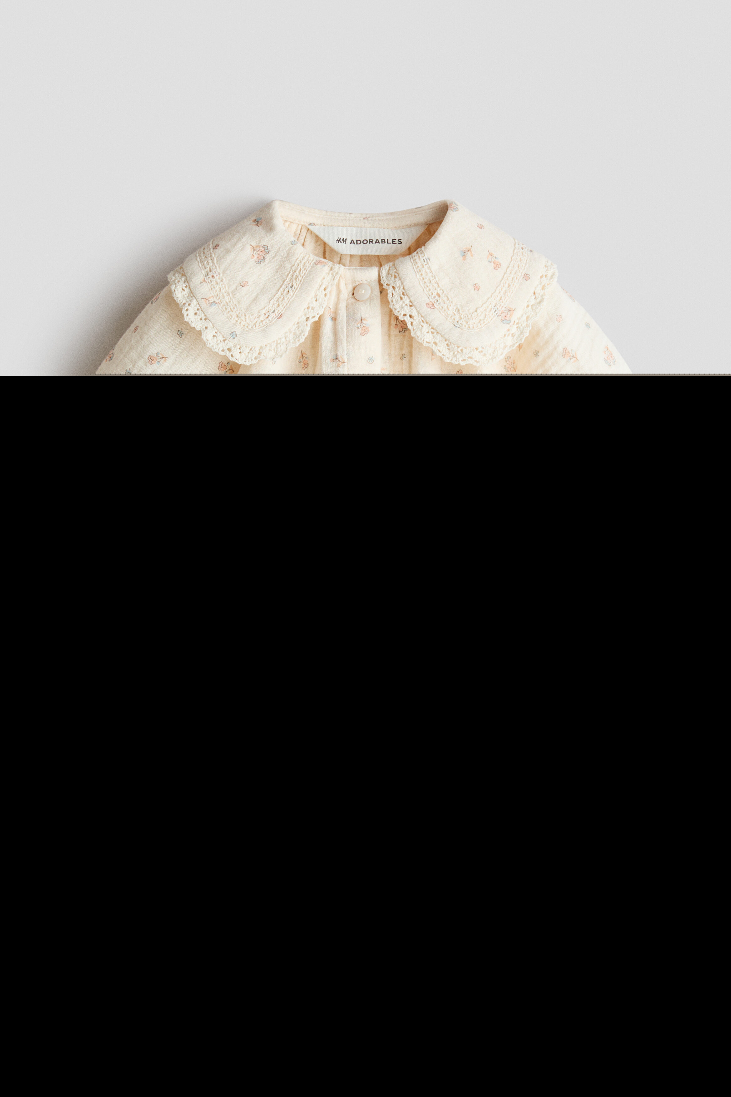 H&M 2-piece Cotton Muslin Set, Alternate, color, Cream/Floral
