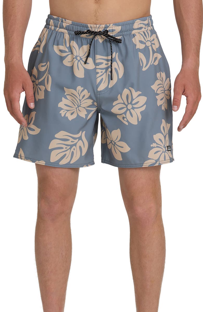 Quiksilver Mix Pack Volley Floral 17" Swim Trunks, Main, color, Phantom