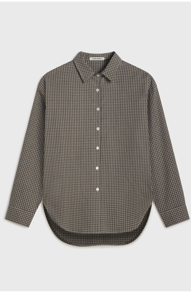 Almina Concept Oversized Cotton Shirt, Alternate, color, Grey Stripe