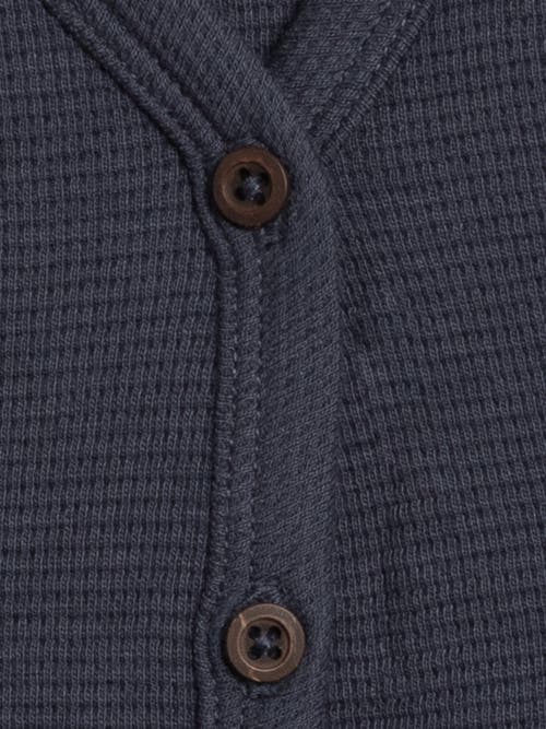 Kendi Wells Waffle Knit Button Cardigan In Blue