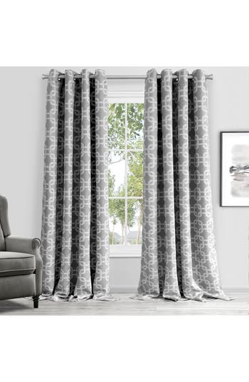 Dainty Home Interlock Single Blackout Panel Curtain In Gray