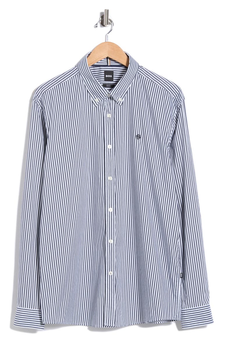 Roan Slim Fit Stretch Button-Up Shirt, Alternate, color, DARK BLUE