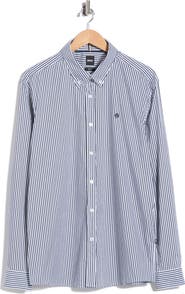 BOSS Roan Slim Fit Stretch Button-Up Shirt