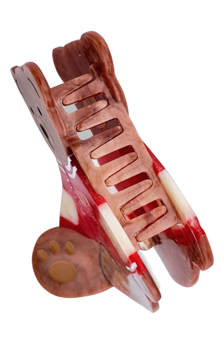 Solar Eclipse Varsity Teddy Bear Claw Clip, Alternate, color, 