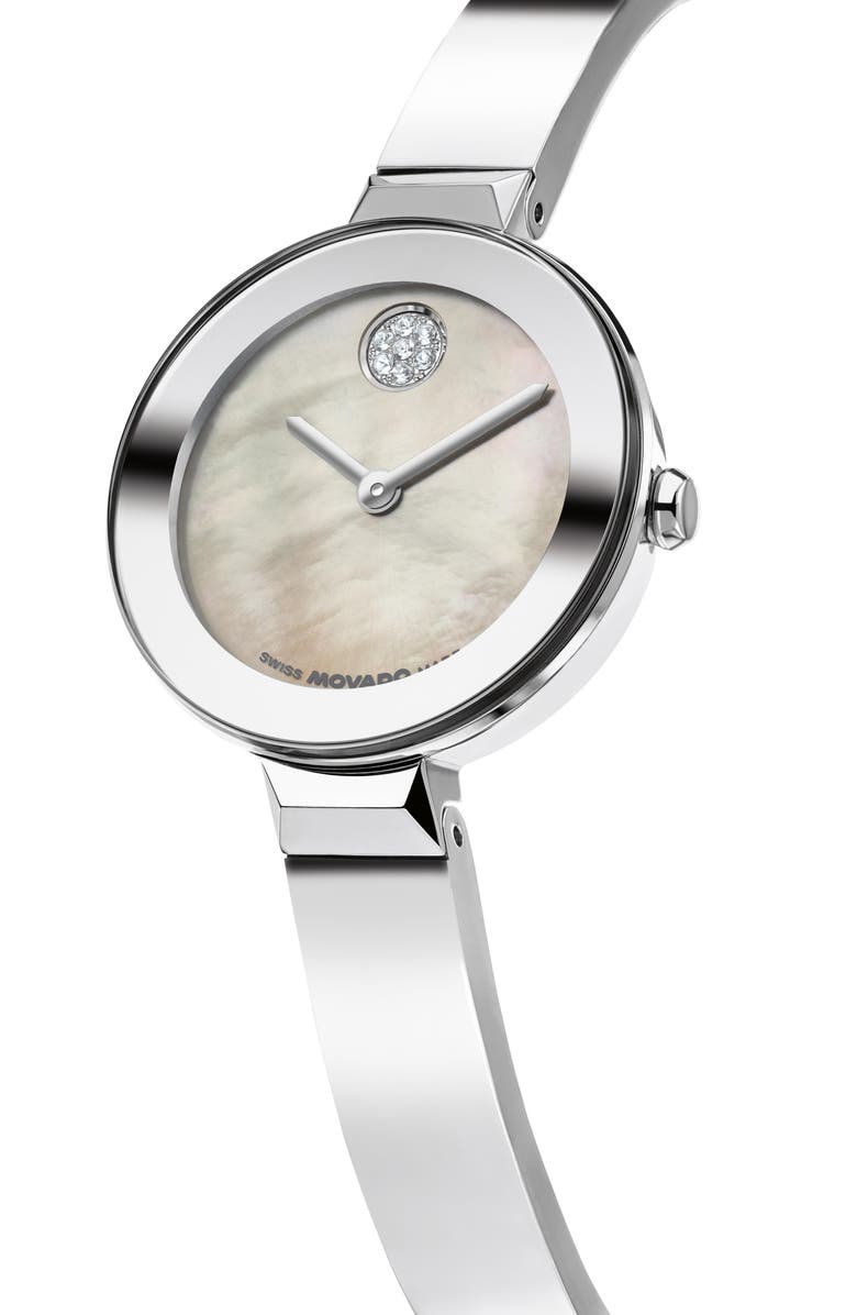 Movado Bold Mother-of-Pearl Bangle Bracelet Watch, 28mm, Alternate, color, Mother Of Pearl