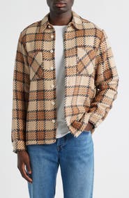 Wax London Whiting Check Cotton Blend Button-Up Shirt Jacket