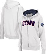 COLOSSEUM Women's Colosseum White UConn Huskies Arched Name Full-Zip Hoodie