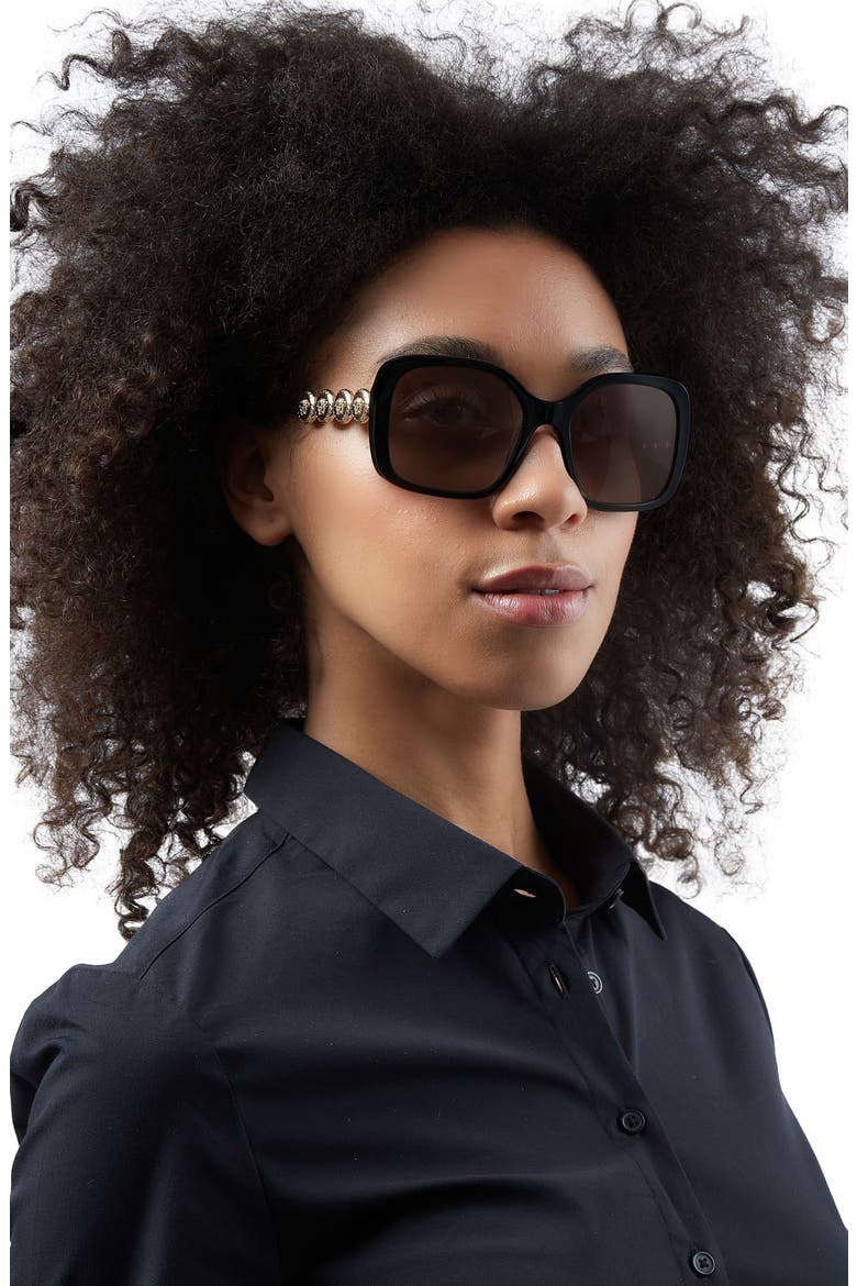 53mm Square Sunglasses, Alternate, color, BLACK/ GREY SOLID