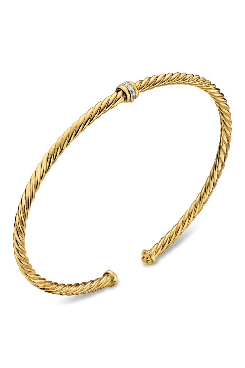 Micro Cablespira® Flex Center Station Bracelet in 18k Yellow Gold, 2.6mm, Alternate, color, GOLD