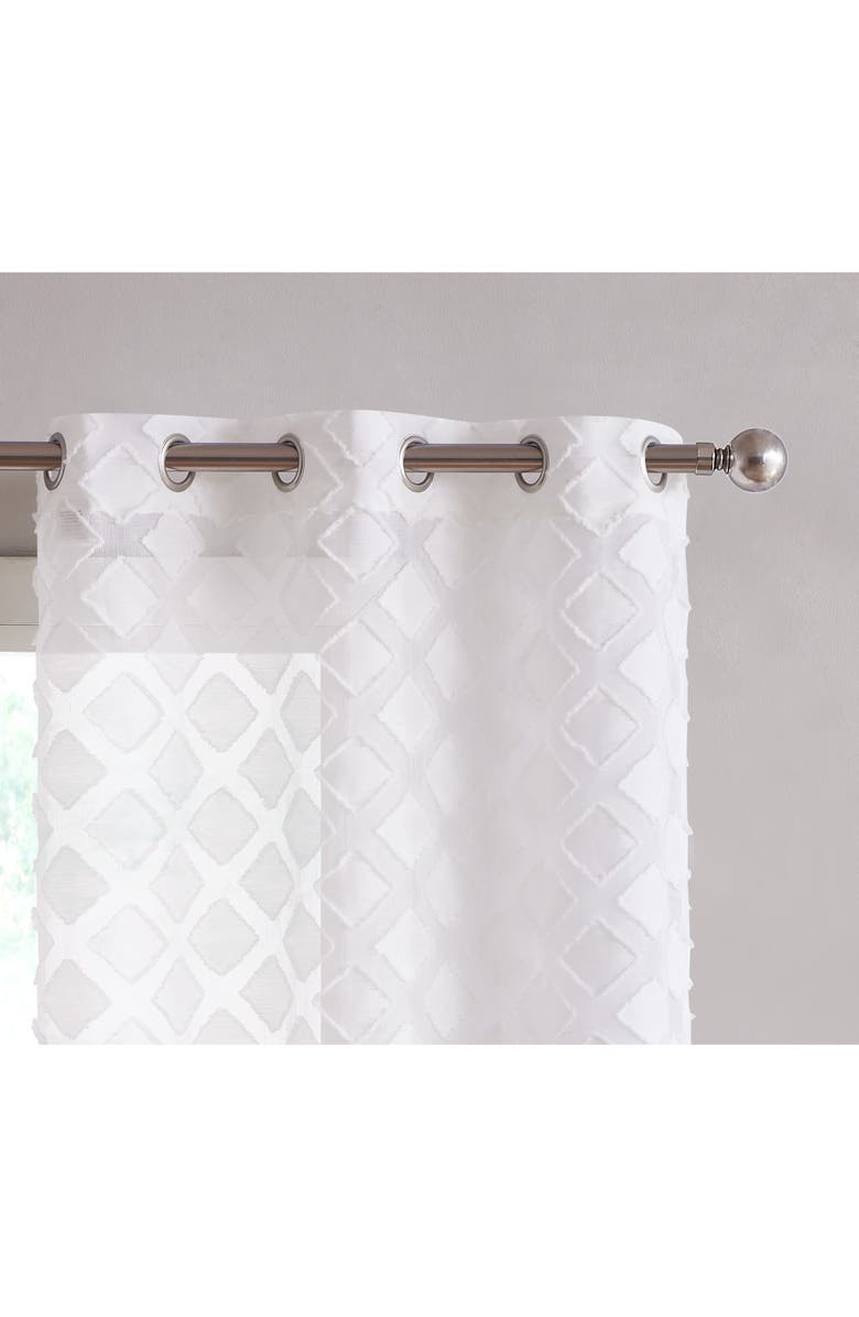 DAINTY HOME Katie Set of 2 Textured Sheer Panel Curtains, Alternate, color,