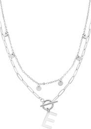 Adornia Toggle Initial Pendant Layered Necklace
