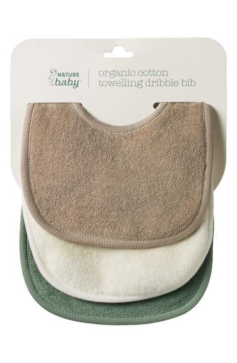 Dribble Assorted 3-Pack Organic Cotton Terry Bibs (Baby)