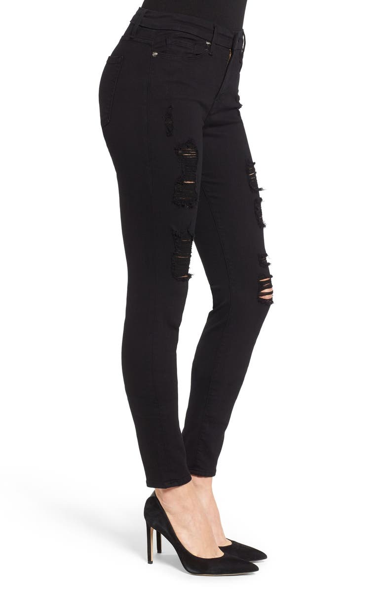 Good American Good Legs High Rise Ripped Skinny Jeans, Alternate, color, 