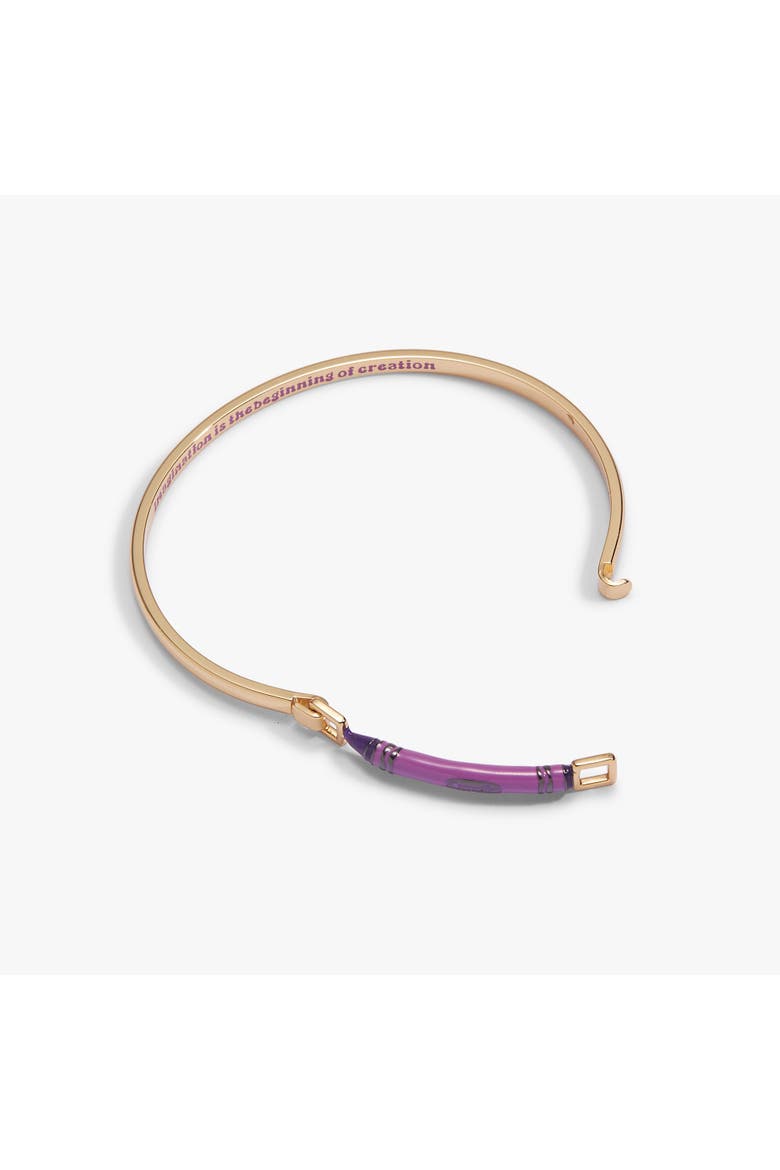 Crayola Royal Purple Crayon Tension Bangle, Alternate, color, Gold