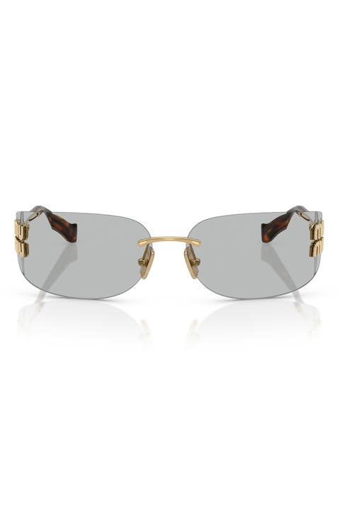 75mm Oversize Rectangular Wrap Sunglasses