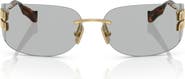 Miu Miu 75mm Oversize Rectangular Wrap Sunglasses