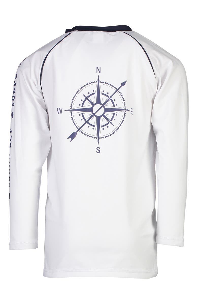 Snapper Rock Compass Rashguard, Alternate, color, White