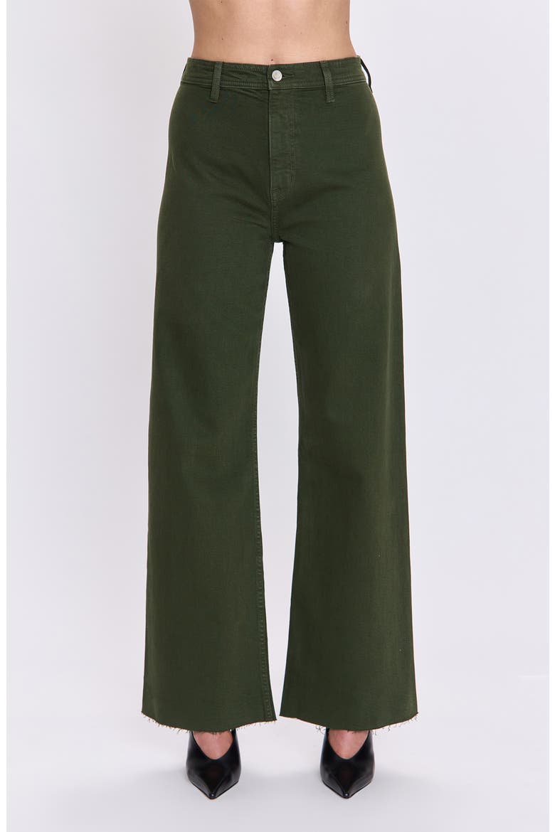 Penny High Waist Raw Hem Wide Leg Jeans, Main, color, LAUREL