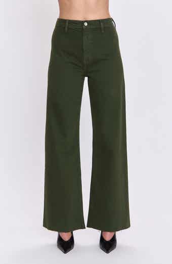 Penny High Waist Raw Hem Wide Leg Jeans