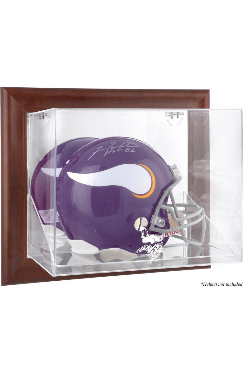 FANATICS AUTHENTIC Minnesota Vikings (2013-Present) Brown Framed Wall-Mountable Helmet Case, Main, color, 