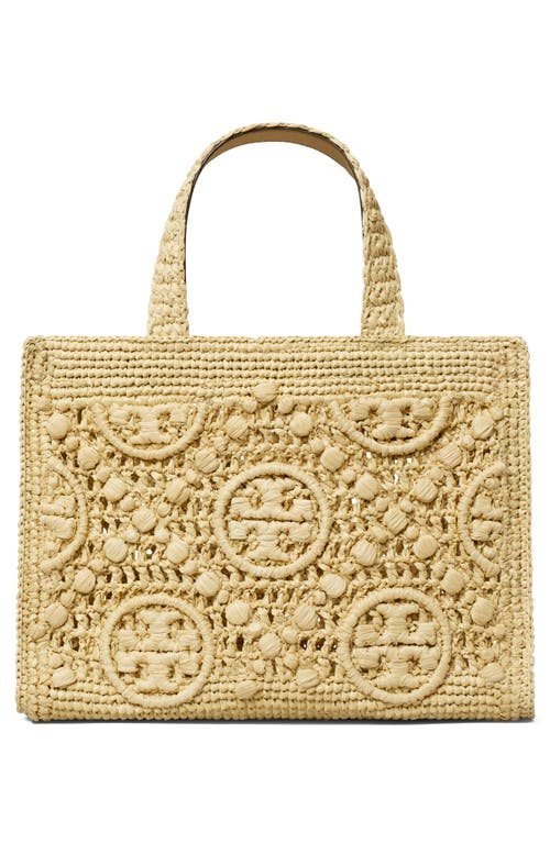Tory Burch T Monogram Raffia Square Tote