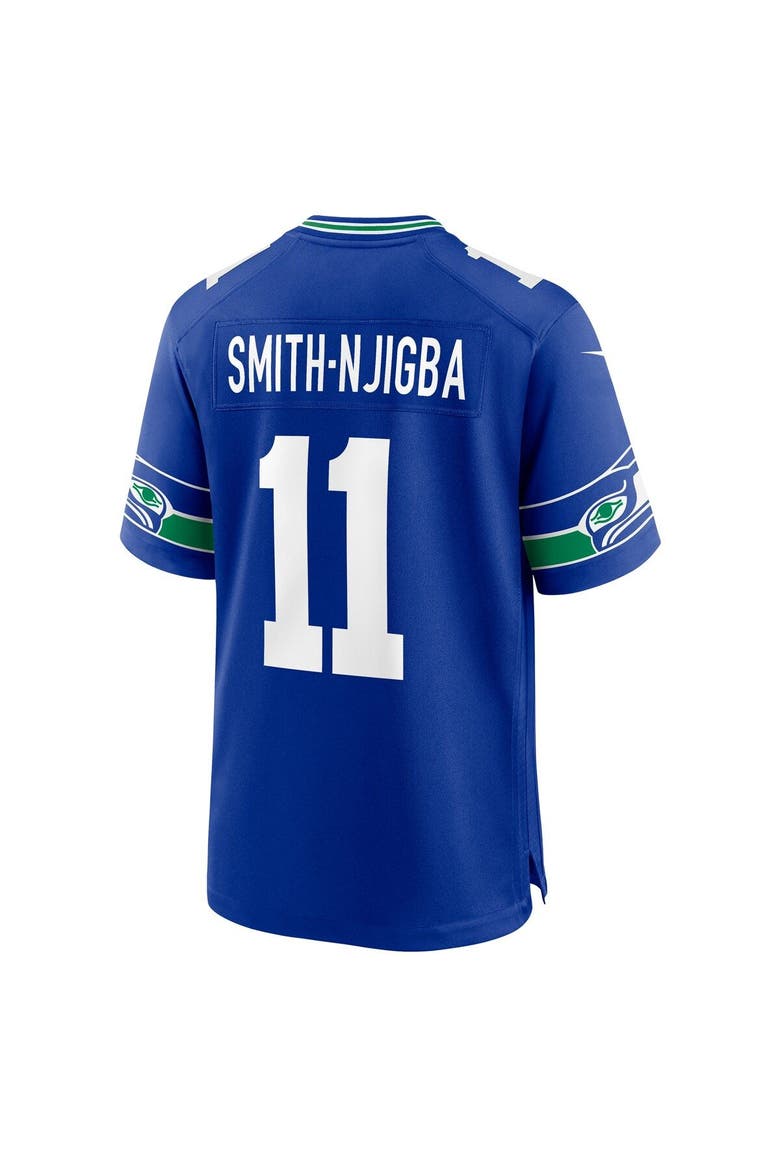 Men's Nike Jaxon Smith-Njigba Royal Seattle Seahawks Throwback Player Game Jersey, Alternate, color, Royal