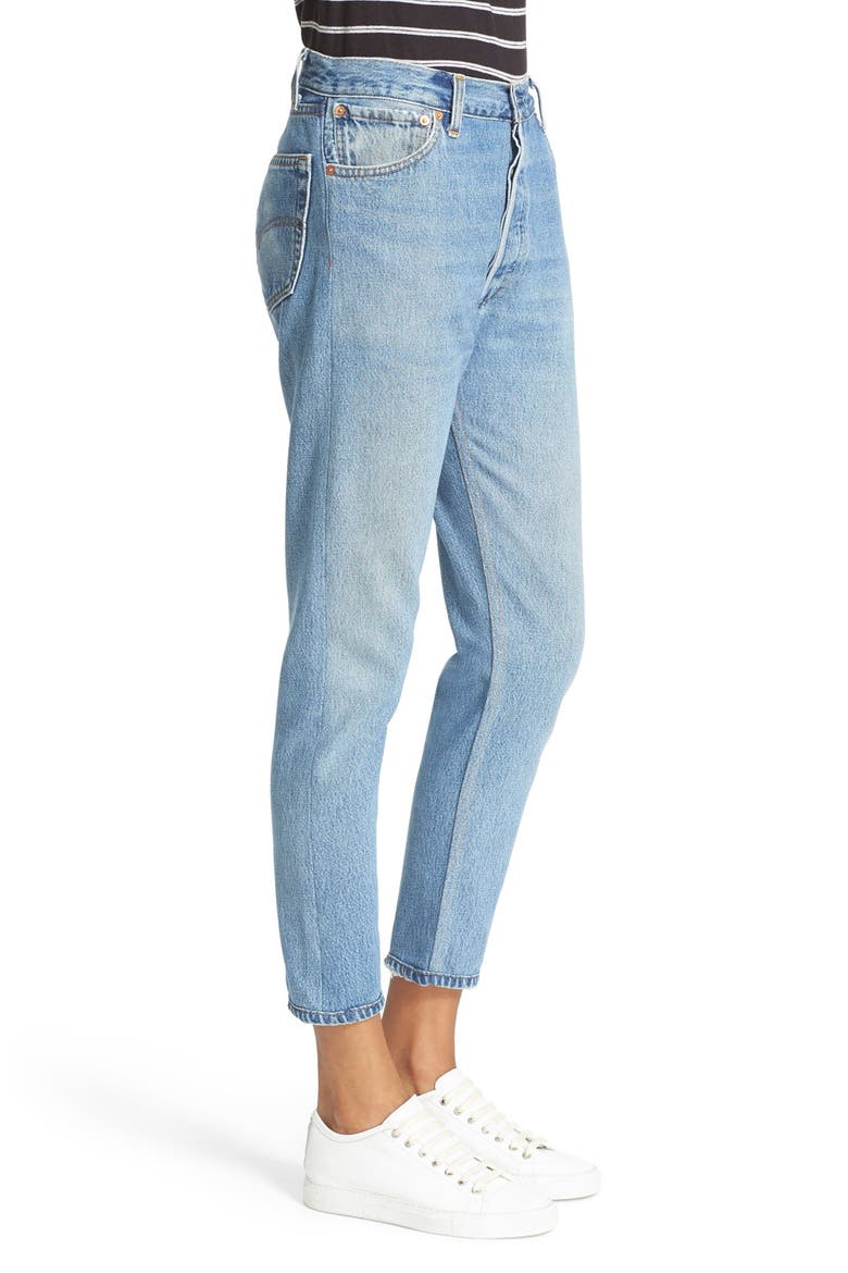 Reconstructed High Waist Ankle Crop Jeans, Alternate, color, NO DESTRUCTION