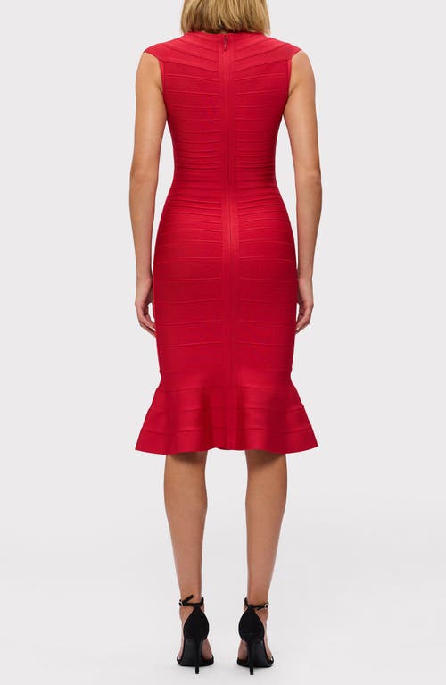 Herve Leger The Sophie Dress In Lipstick Red