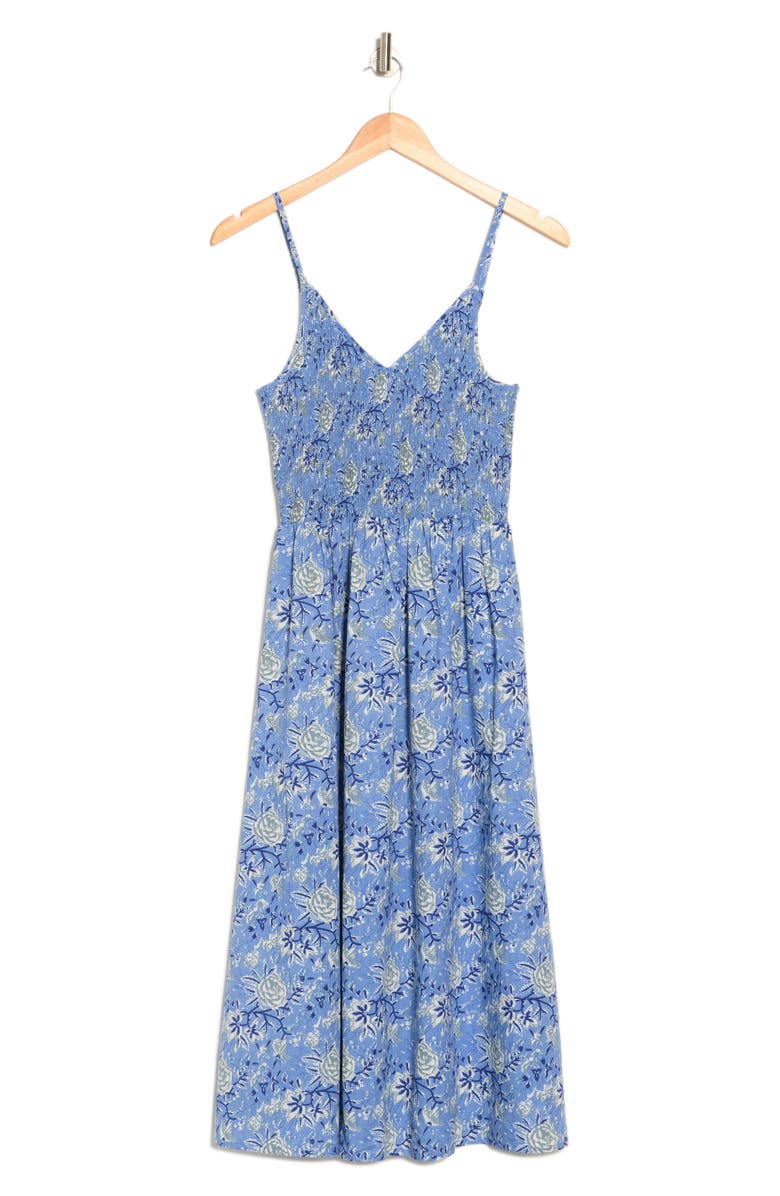 Maisie Floral Smocked Cotton Midi Dress, Alternate, color, 