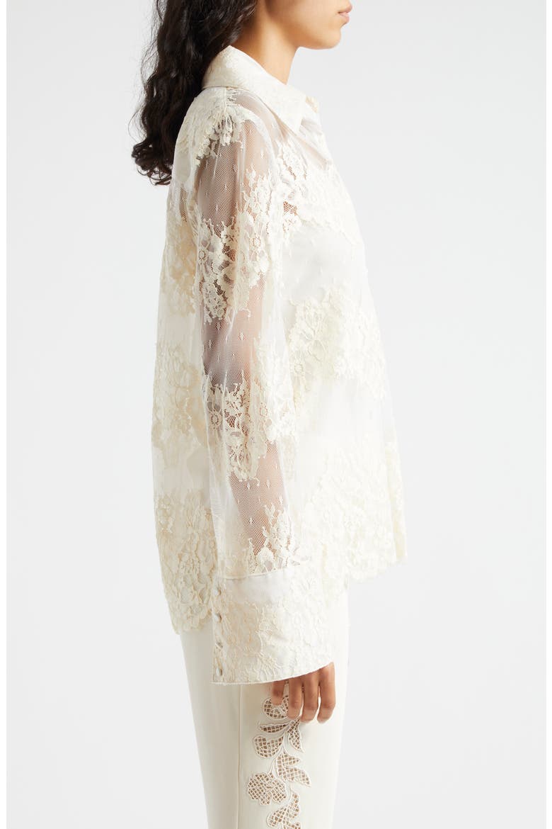 Missy Embroidered Floral Lace Mesh Top, Alternate, color, GARDENIA
