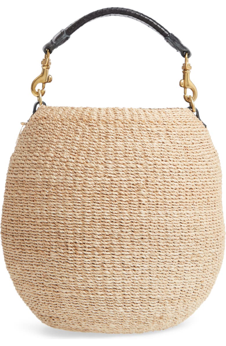 Clare V. Pot de Miel Top Handle Straw Basket Bag, Main, color, Cream