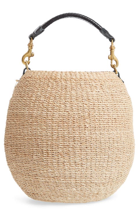 Pot de Miel Top Handle Straw Basket Bag