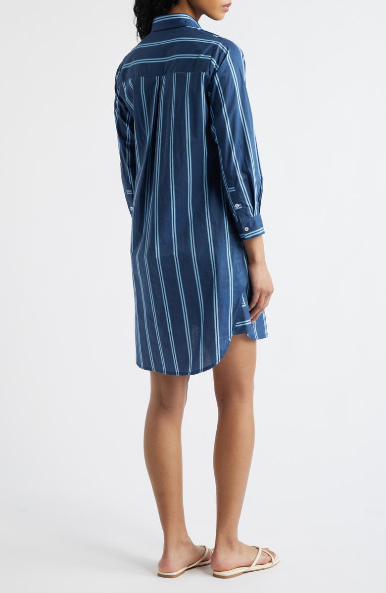 SHIRTY Classic Stripe Long Sleeve Shirtdress, Alternate, color, Navy/ Green Stripe