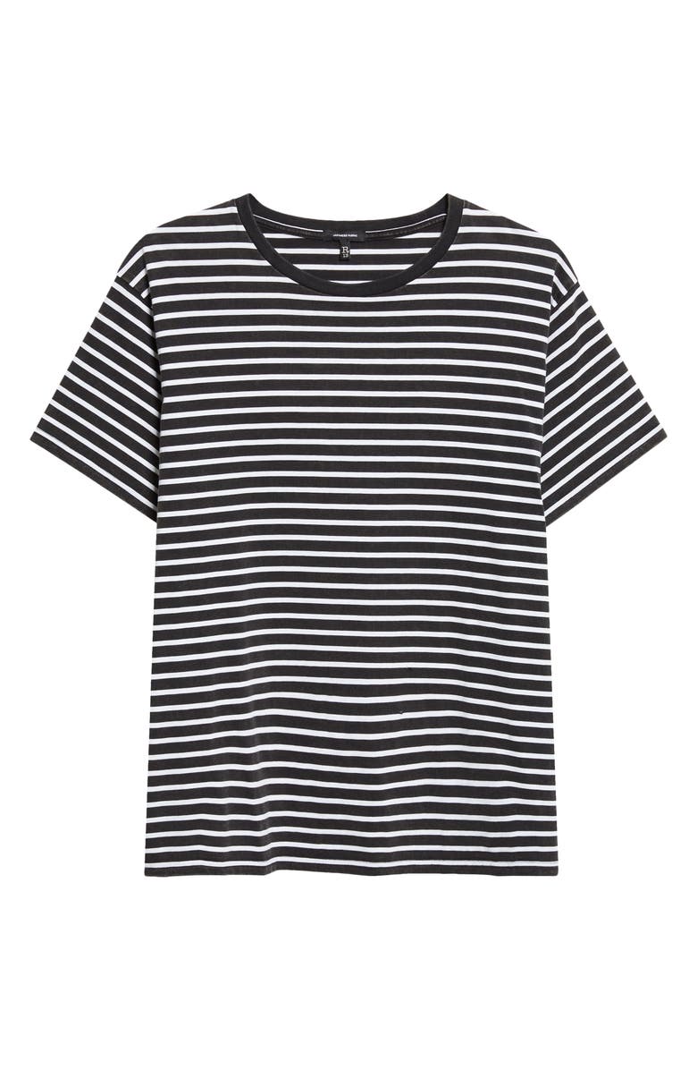 R13 Stripe T-Shirt, Main, color, Black With White Stripe