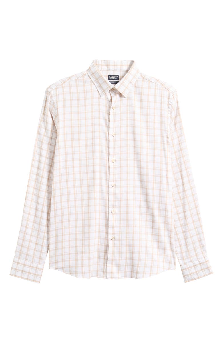 Faherty Movement Monterrey Plaid Button-Up Shirt, Main, color, Khaki Cloud Plaid