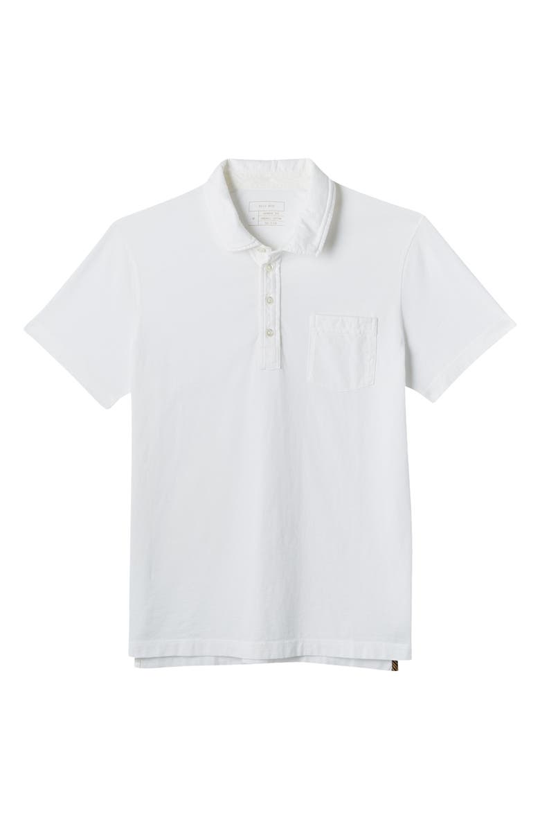 Billy Reid Pensacola Slim Fit Organic Cotton Pocket Polo, Main, color, White