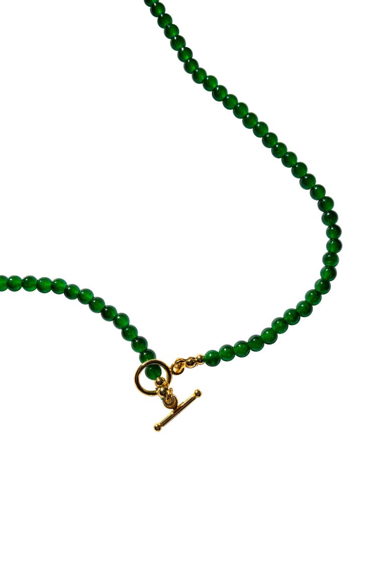 Forest Green chalcedony beaded necklace, Alternate, color, Green
