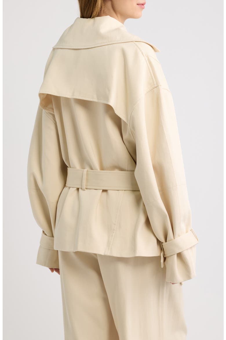 Double Breasted Short Trench Coat, Alternate, color, STONE