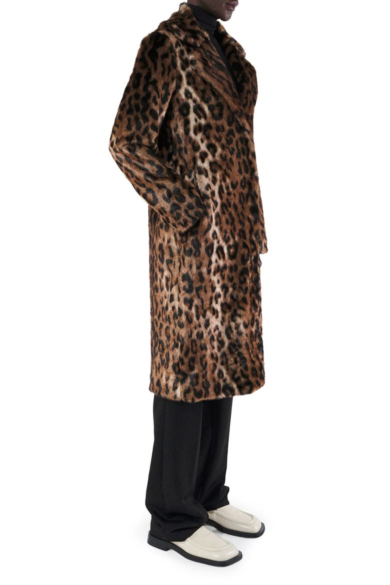 Tikka Leopard Print Faux Fur Coat, Alternate, color, LEOPARD