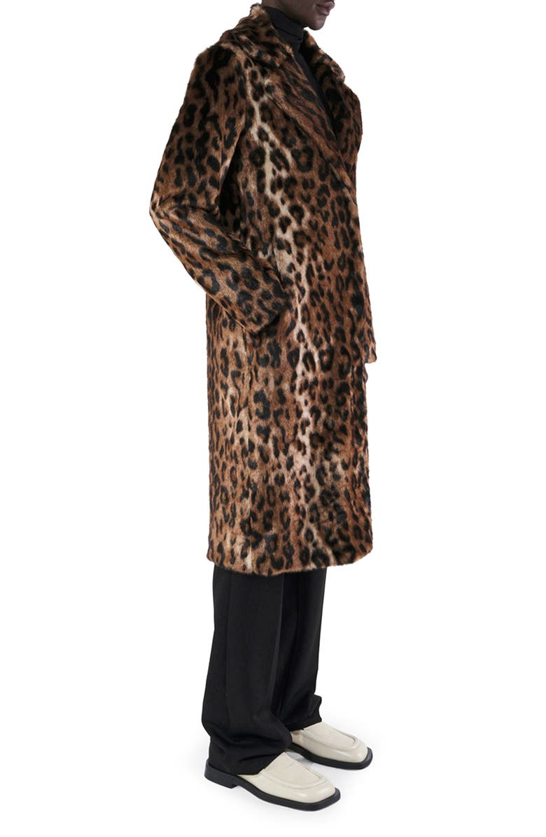 Apparis Tikka Leopard Print Faux Fur Coat, Alternate, color, 