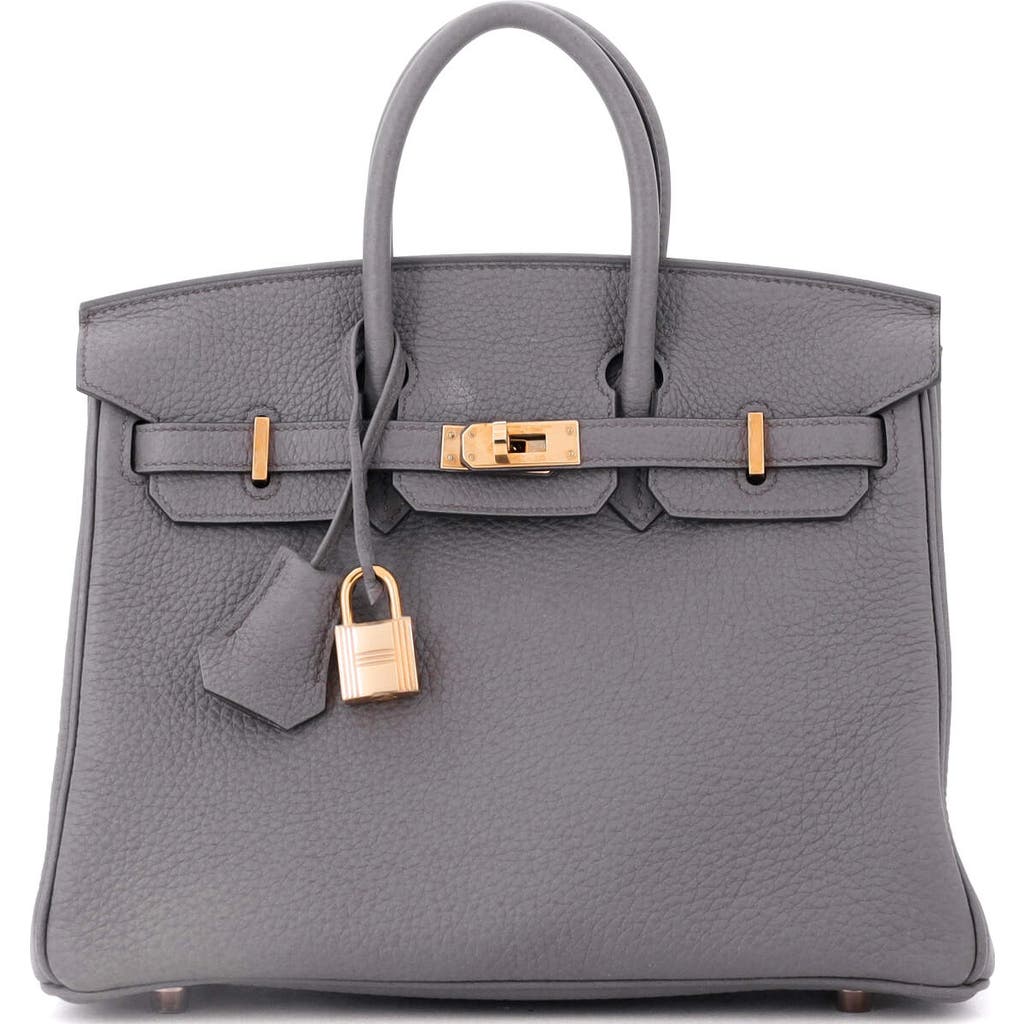 Pre-owned Hermes  Hermes Birkin Handbag Grey Togo With Rose Gold Hardware 25 In Gray