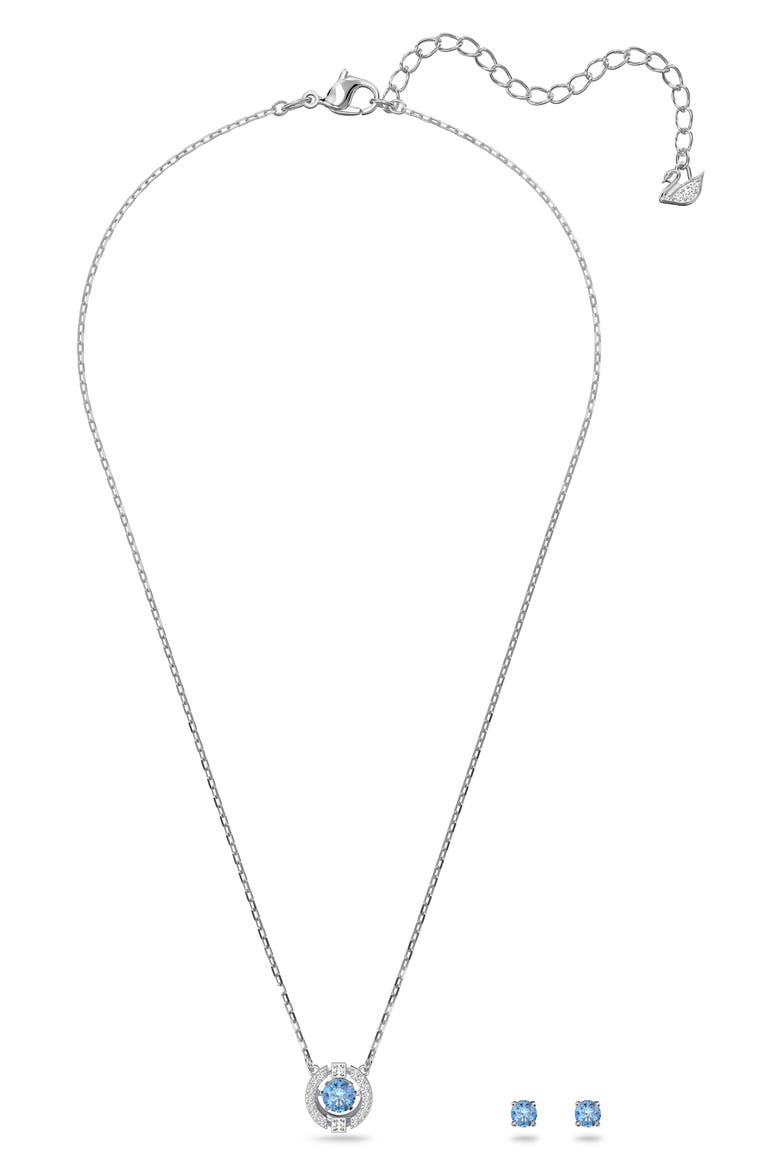 Una Stud Earrings & Necklace Set, Alternate, color, BLUE