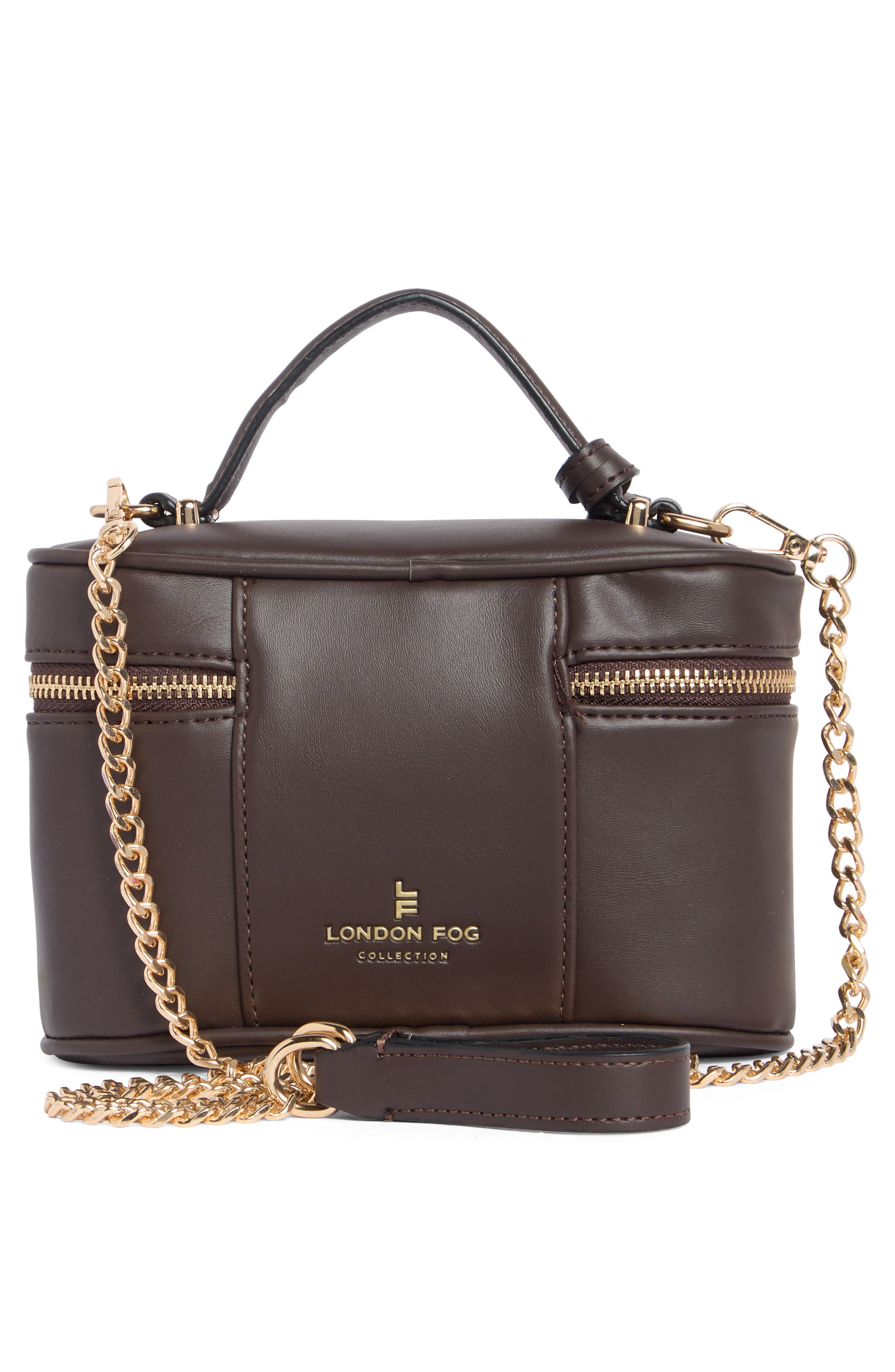 Faux Leather Vanity Bag, Alternate, color, CHOCOLATE