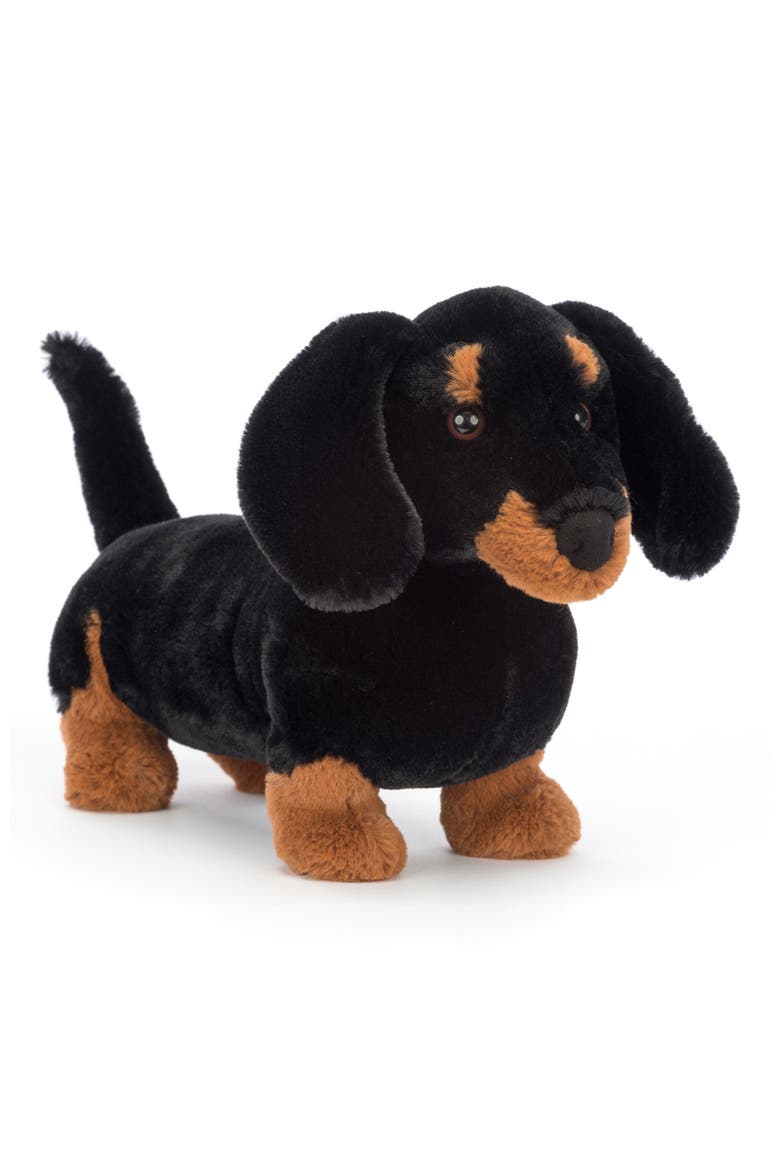 Freddie Sausage Dog Stuffed Animal, Main, color, BLACK