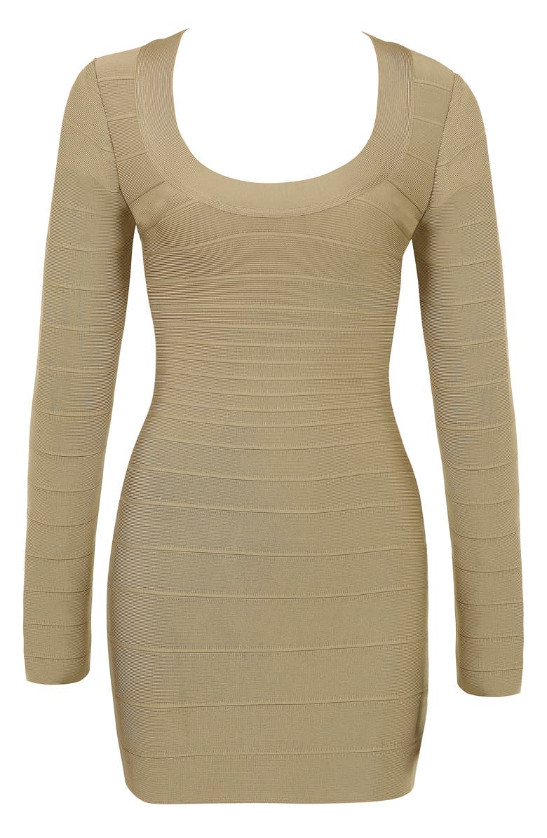 HOUSE OF CB The OG Long Sleeve Bandage Minidress, Alternate, color, Taupe