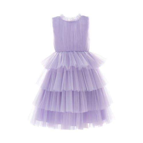 Tulleen Farvue Tiered Tulle Dress In Purple