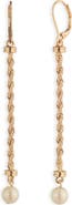 Lauren Ralph Lauren Rope Imitation Pearl Linear Earrings