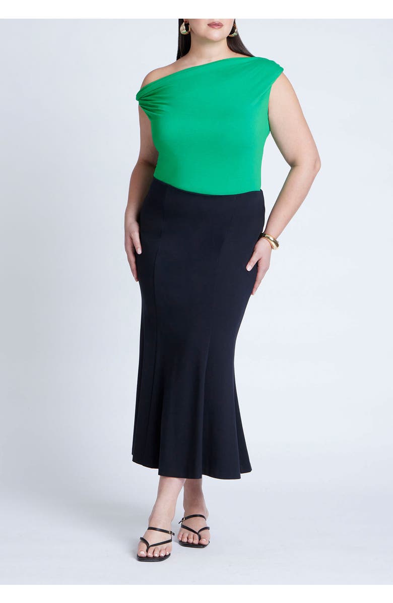 ELOQUII Asym Twist Sleeve Top, Alternate, color, Bright Green