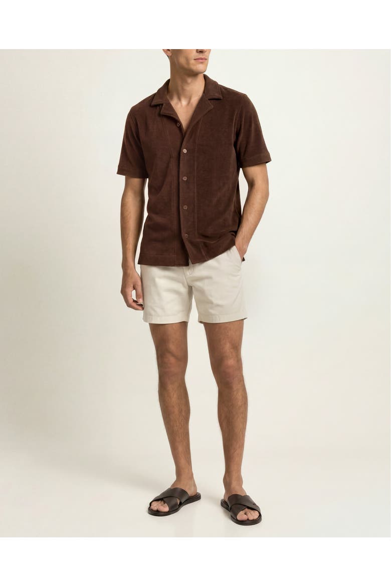 Hawkin Relaxed Fit Short Sleeve Towelling Shirt, Main, color, Chestnut Brown